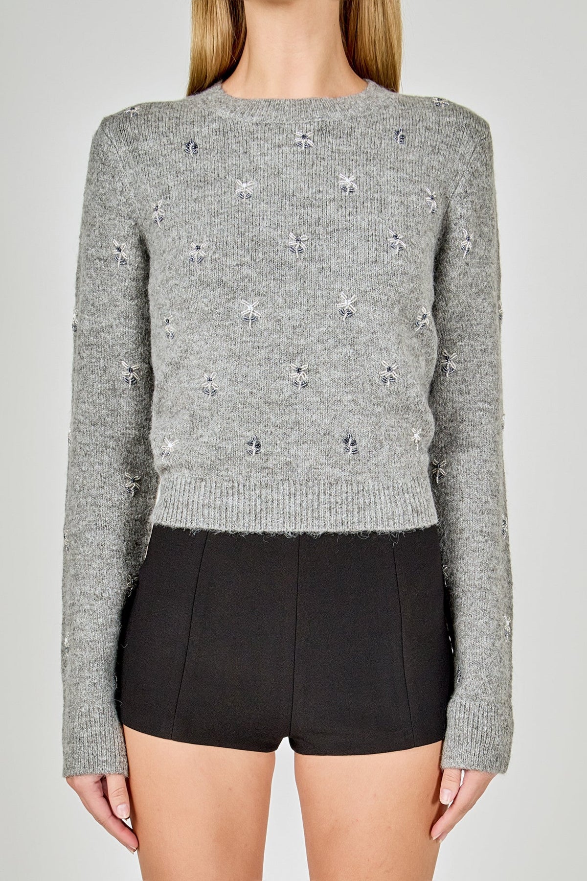 ENDLESS ROSE - Bead Embellished Sweater - SWEATERS & KNITS available at Objectrare