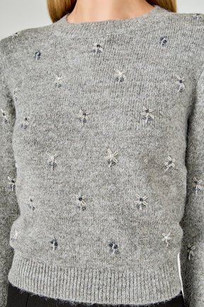 ENDLESS ROSE - Bead Embellished Sweater - SWEATERS & KNITS available at Objectrare