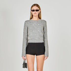 ENDLESS ROSE - Bead Embellished Sweater - SWEATERS & KNITS available at Objectrare