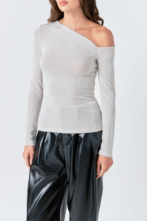 GREY LAB - Grey Lab - Asymmetric Shoulder Top - TOPS available at Objectrare