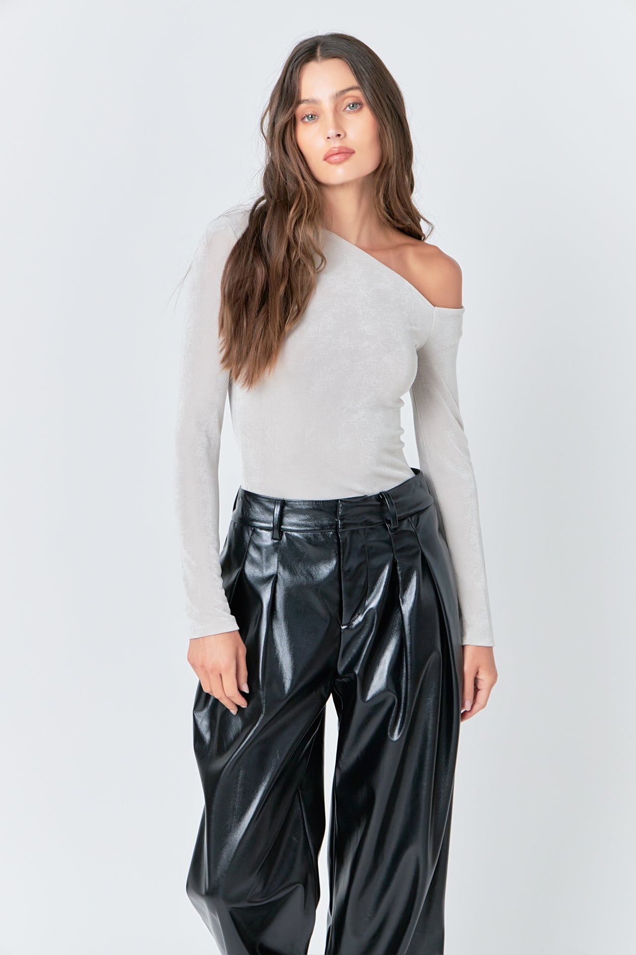 GREY LAB - Grey Lab - Asymmetric Shoulder Top - TOPS available at Objectrare