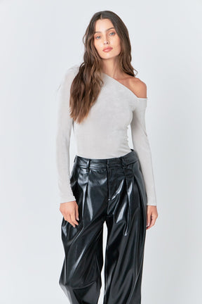 GREY LAB - Grey Lab - Asymmetric Shoulder Top - TOPS available at Objectrare