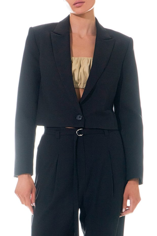 GREY LAB - Single Breasted Cropped Blazer - BLAZERS available at Objectrare