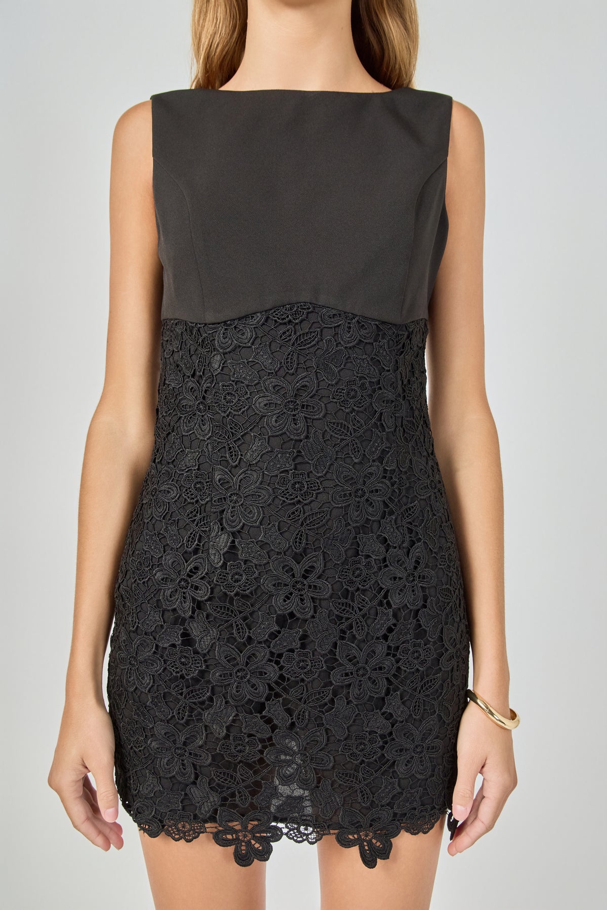 ENDLESS ROSE - Lace Combo Mini Dress - DRESSES available at Objectrare