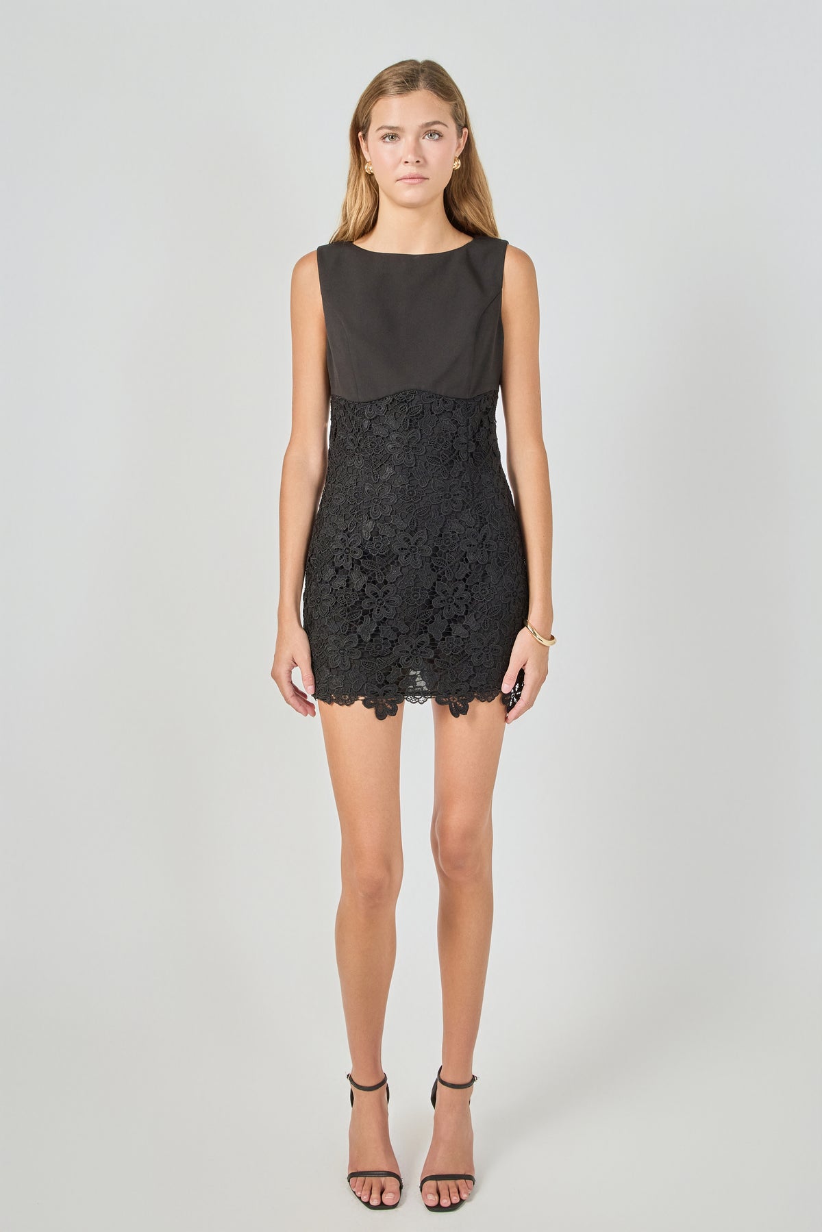 ENDLESS ROSE - Lace Combo Mini Dress - DRESSES available at Objectrare