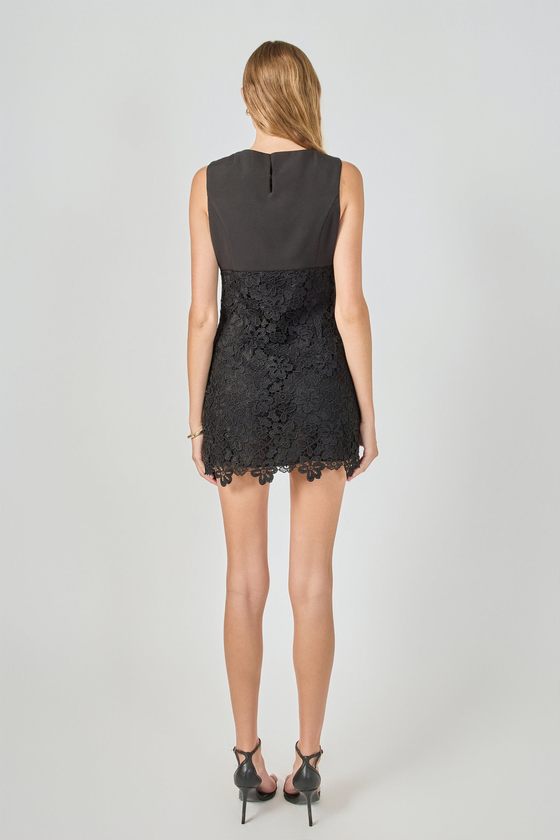 ENDLESS ROSE - Lace Combo Mini Dress - DRESSES available at Objectrare