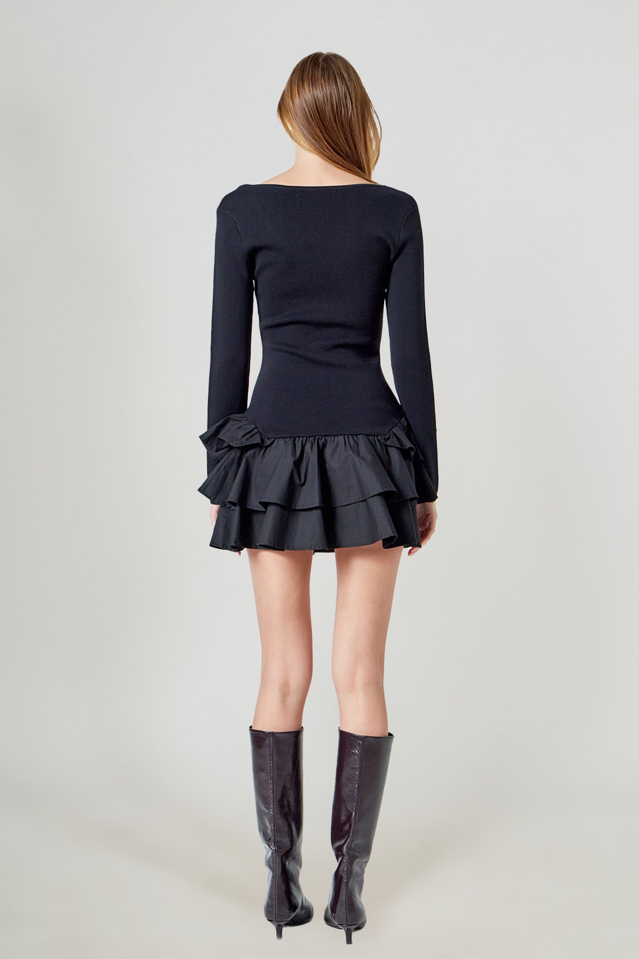 ENDLESS ROSE - Combo Mixed Tiered Mini Dress - DRESSES available at Objectrare