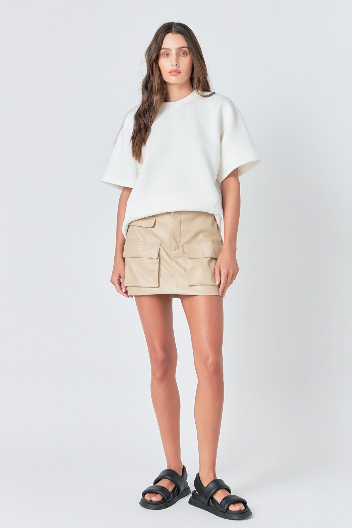 GREY LAB - Low Waisted Cargo Mini Skirt - SKIRTS available at Objectrare