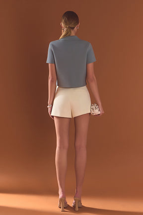 ENDLESS ROSE - Jewel Buttoned Cropped Knit Top - SWEATERS & KNITS available at Objectrare