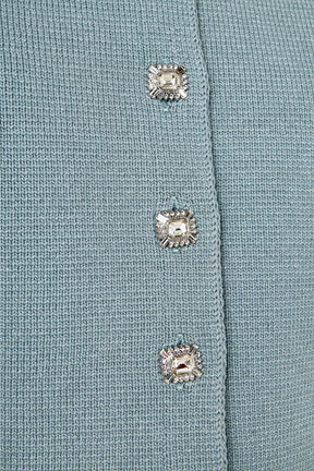 Jewel Buttoned Cropped Knit Top