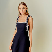 ENDLESS ROSE - Bead Embellished Strap Mini Dress - DRESSES available at Objectrare