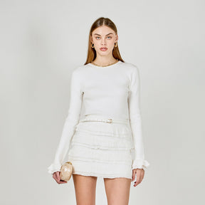 ENDLESS ROSE - Ruffled Cuff Knit Top - SWEATERS & KNITS available at Objectrare