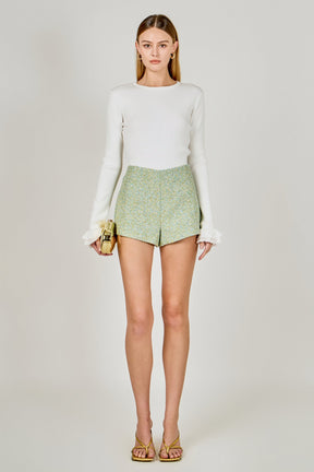 ENDLESS ROSE - Ruffled Cuff Knit Top - SWEATERS & KNITS available at Objectrare