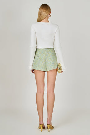 ENDLESS ROSE - Ruffled Cuff Knit Top - SWEATERS & KNITS available at Objectrare