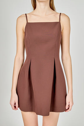 Pleated Structured Mini Dress
