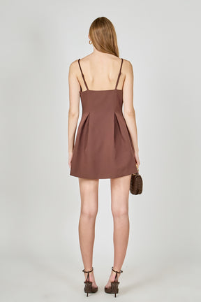 Pleated Structured Mini Dress
