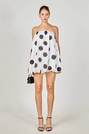 Polka Dot Bubble Mini Dress