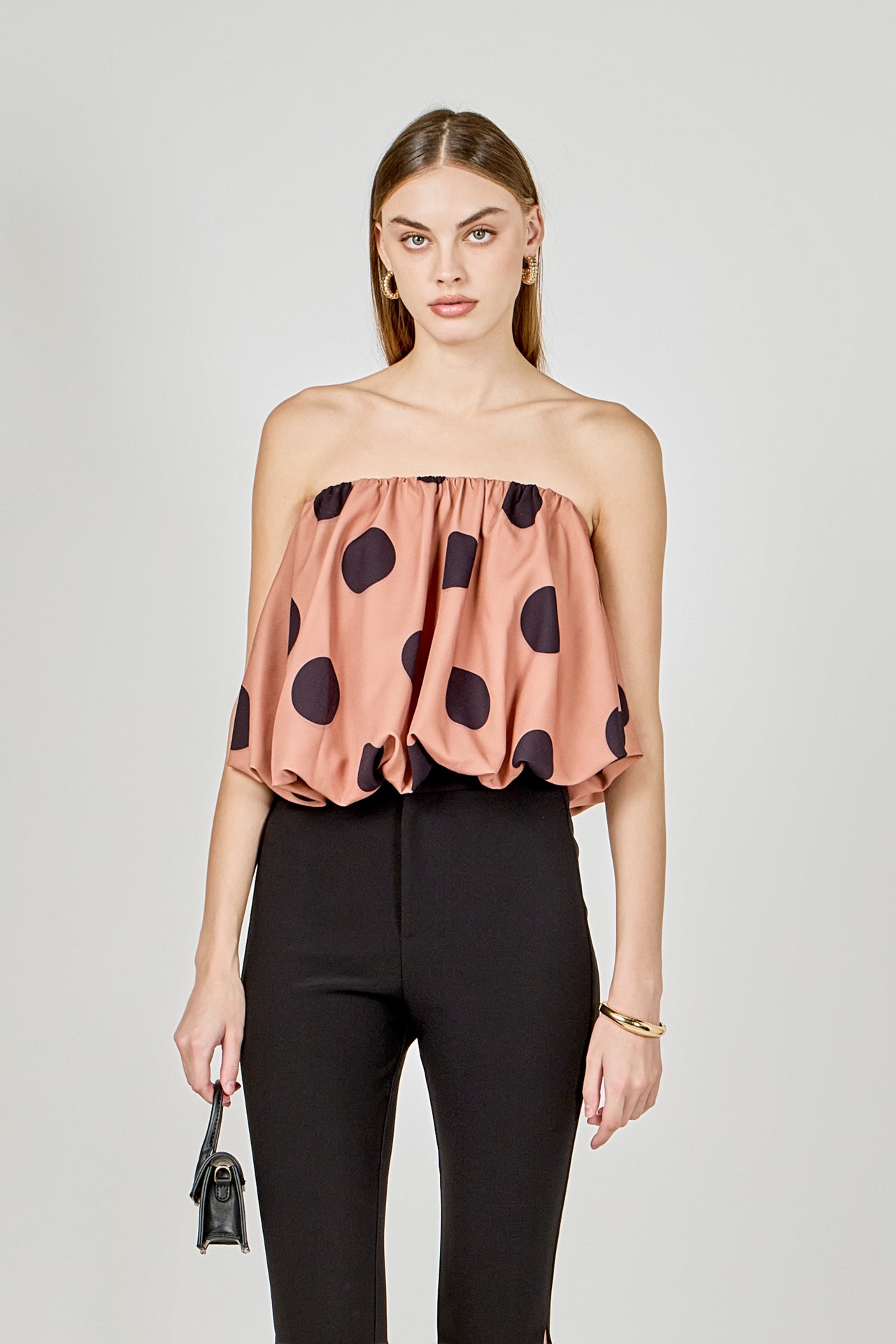 ENDLESS ROSE - Polka Dot Bubble Tube Top - TOPS available at Objectrare