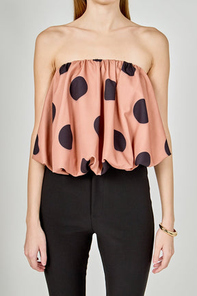 ENDLESS ROSE - Polka Dot Bubble Tube Top - TOPS available at Objectrare