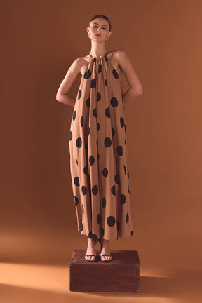 ENDLESS ROSE - Polka Dot Halter Neck Maxi Dress - DRESSES available at Objectrare