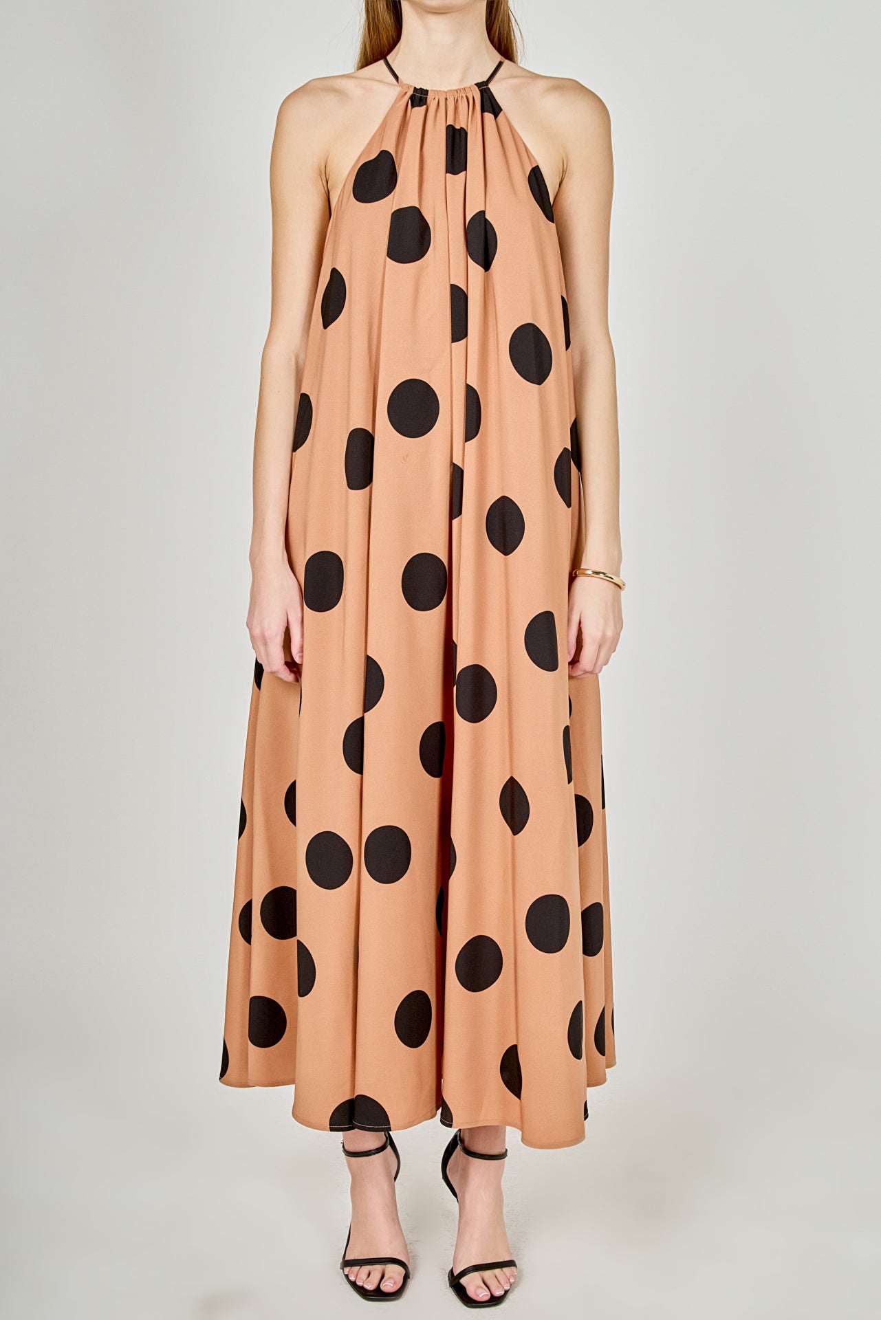 ENDLESS ROSE - Polka Dot Halter Neck Maxi Dress - DRESSES available at Objectrare