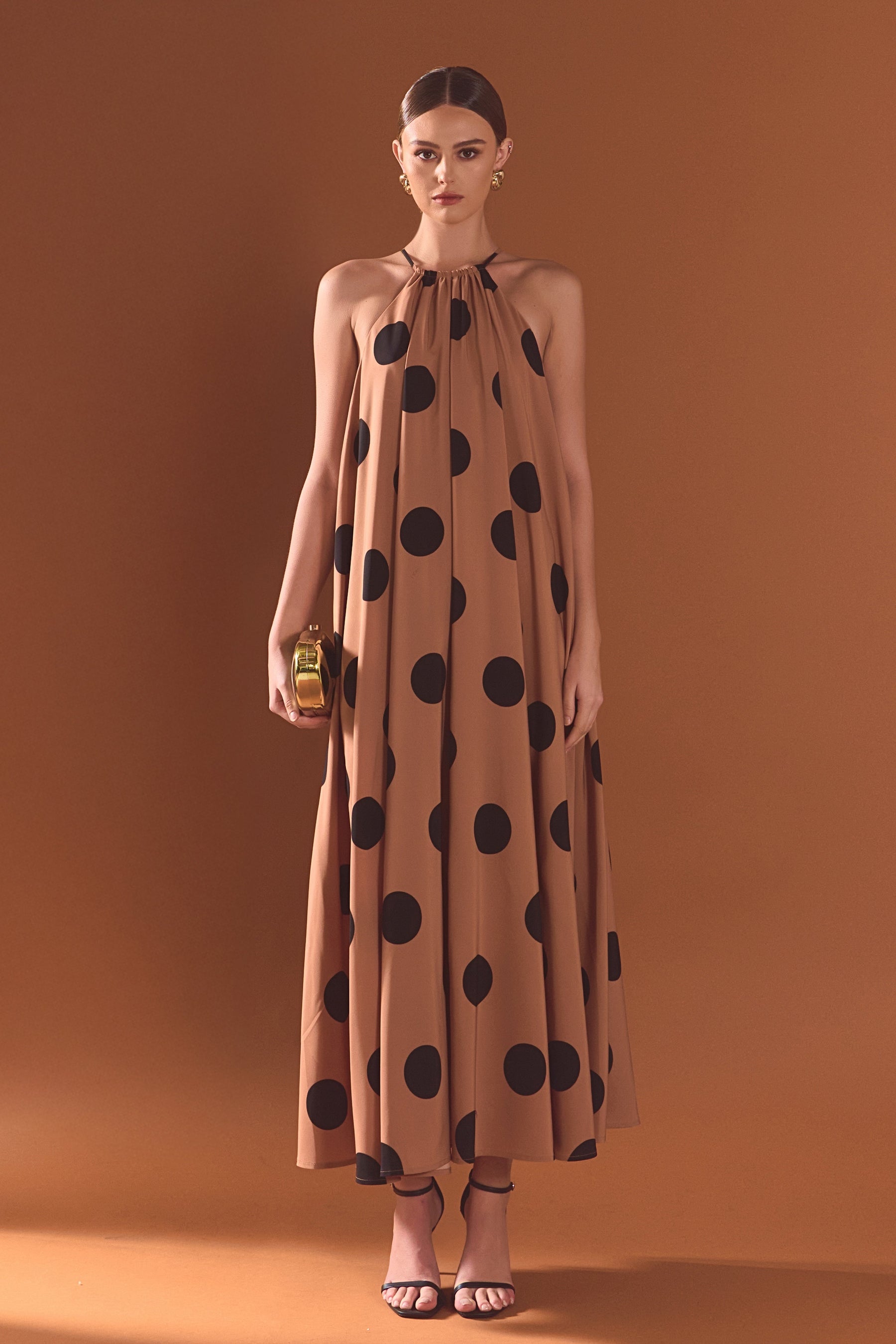 ENDLESS ROSE - Polka Dot Halter Neck Maxi Dress - DRESSES available at Objectrare
