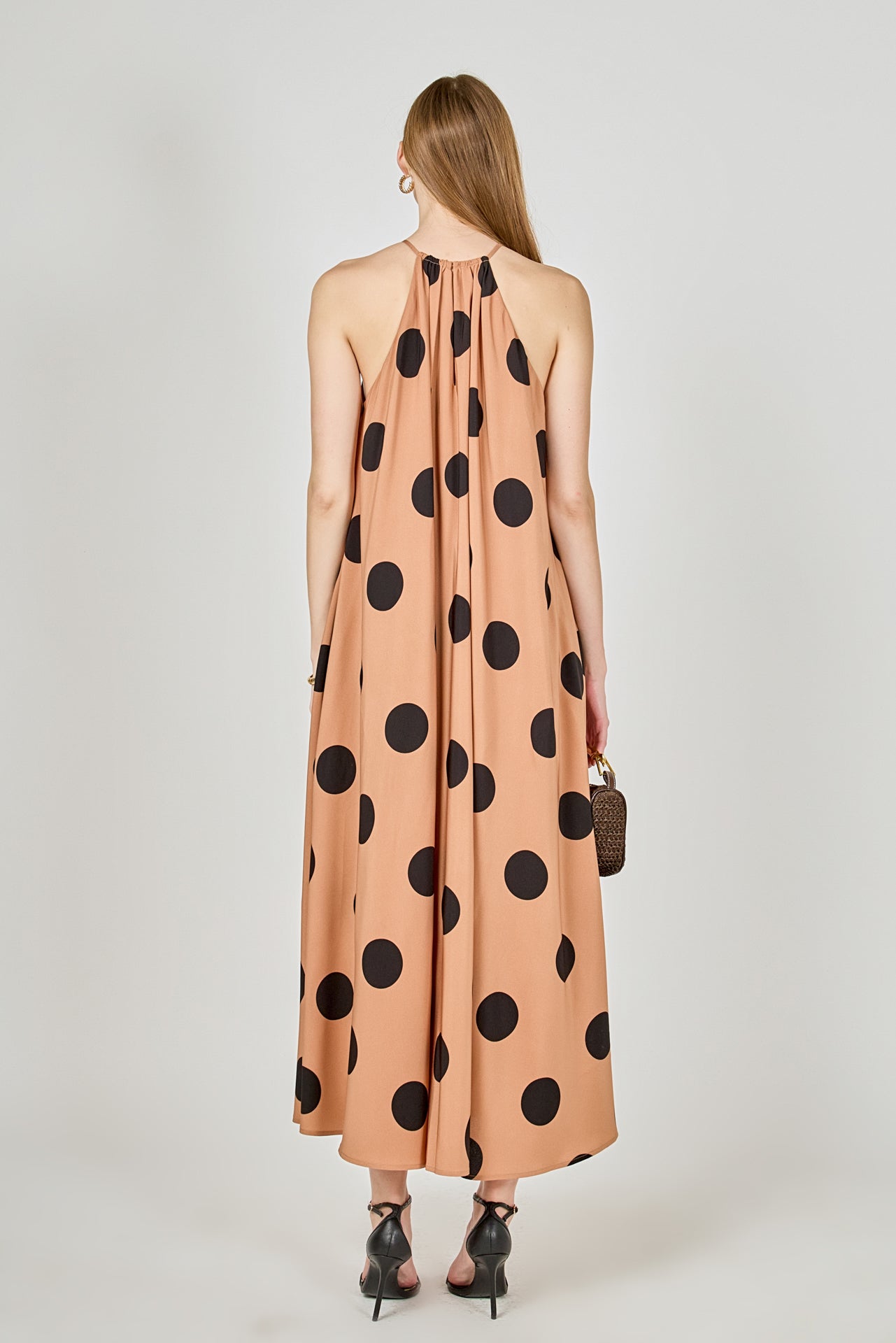 ENDLESS ROSE - Polka Dot Halter Neck Maxi Dress - DRESSES available at Objectrare