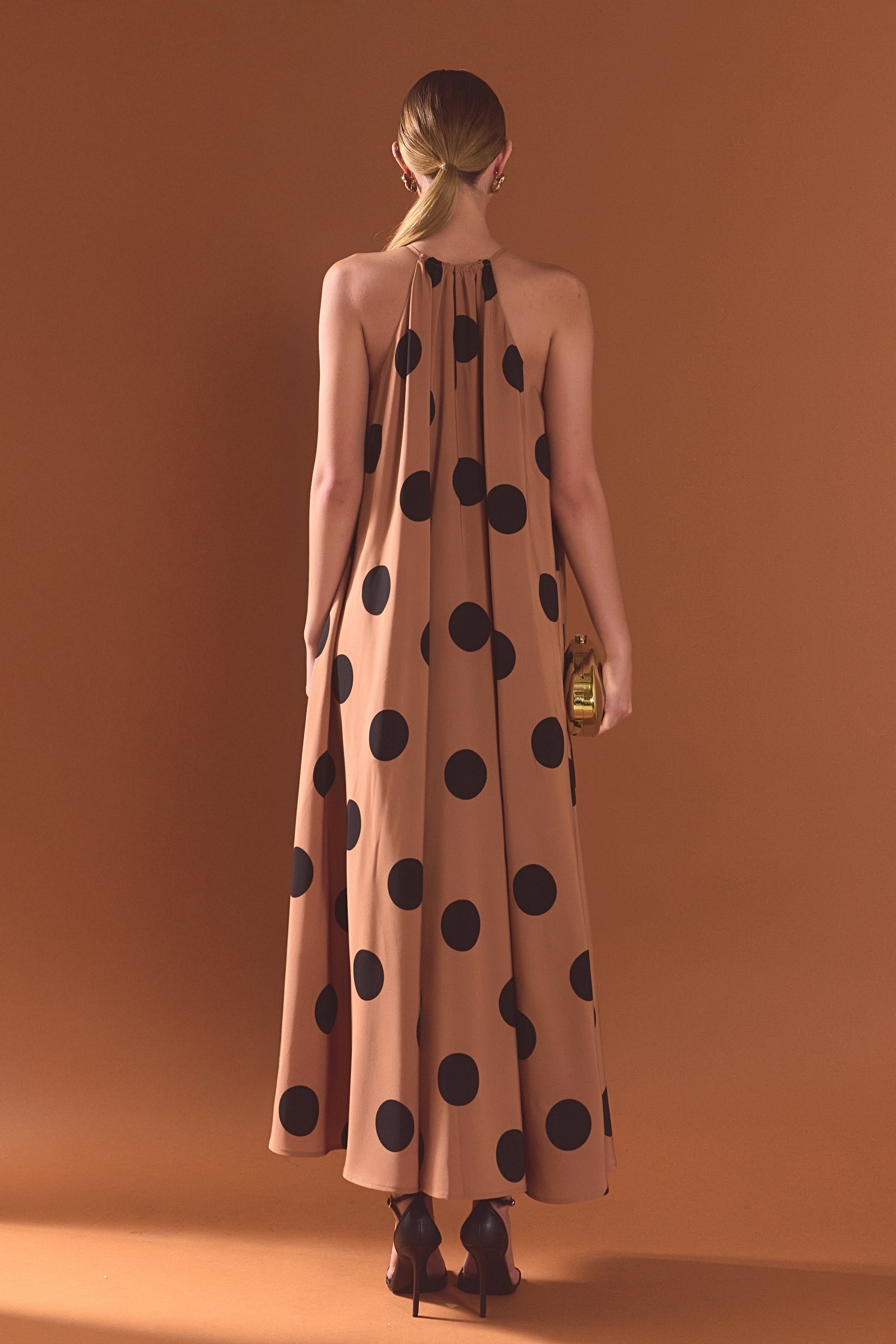 ENDLESS ROSE - Polka Dot Halter Neck Maxi Dress - DRESSES available at Objectrare