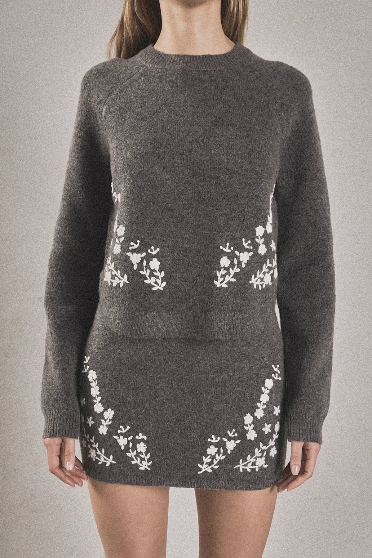 ENDLESS ROSE - Floral Embroidered Sweater - SWEATERS & KNITS available at Objectrare