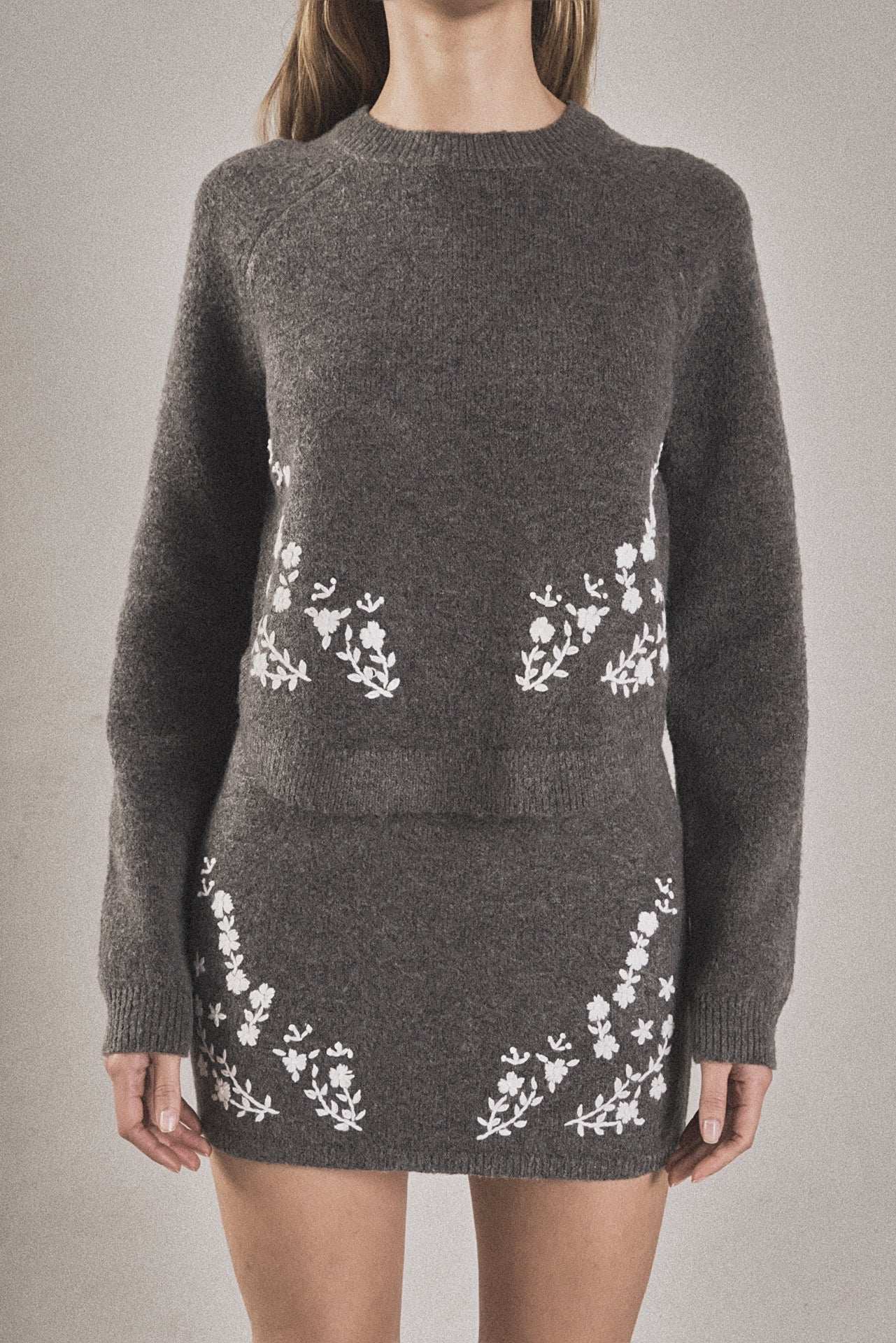 ENDLESS ROSE - Floral Embroidered Sweater - SWEATERS & KNITS available at Objectrare