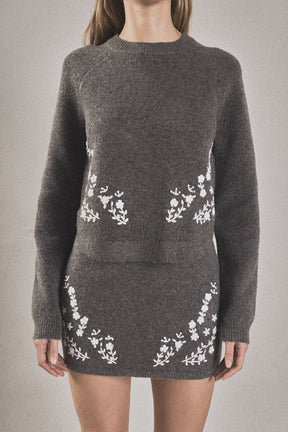 ENDLESS ROSE - Floral Embroidered Sweater - SWEATERS & KNITS available at Objectrare