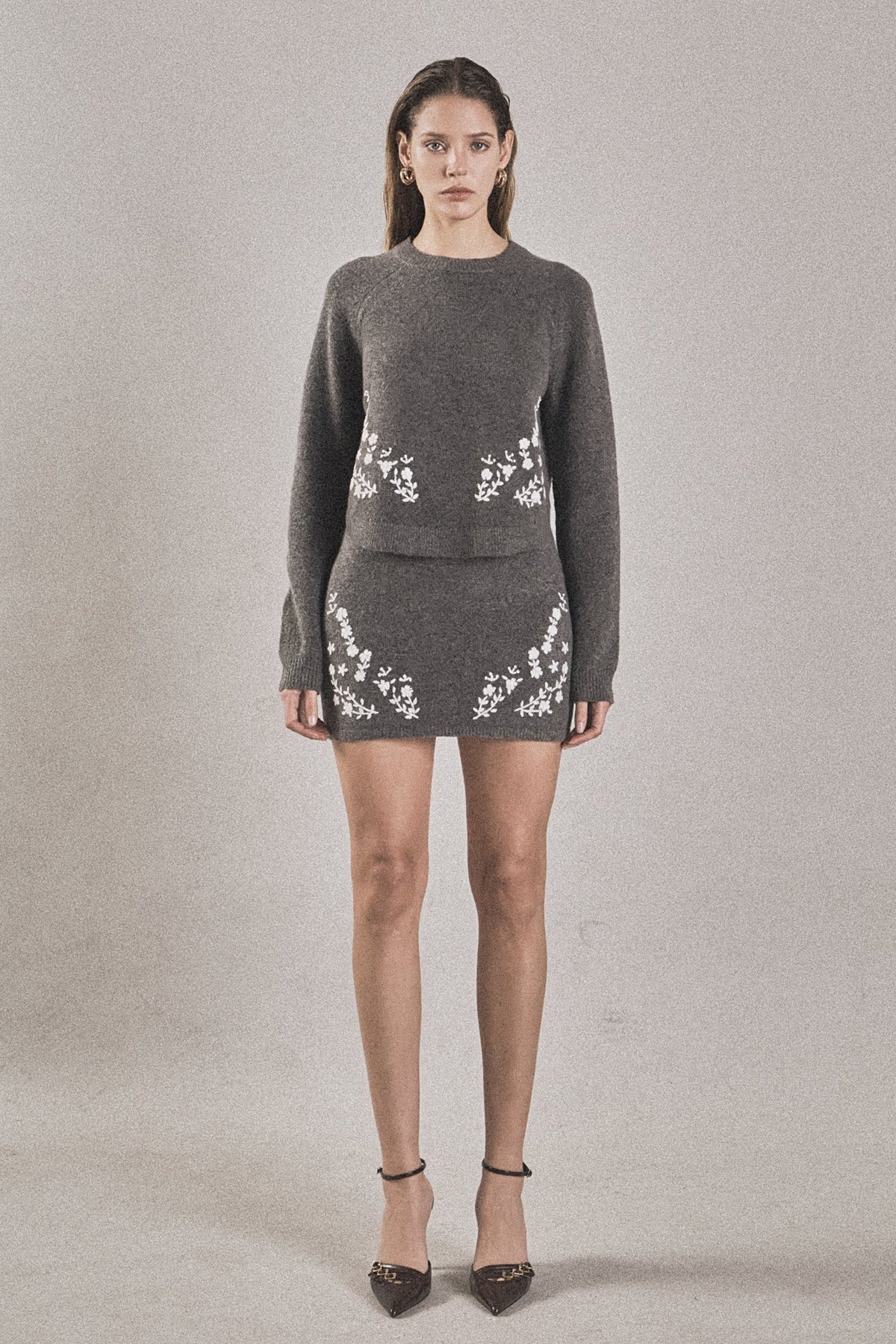 ENDLESS ROSE - Floral Embroidered Sweater - SWEATERS & KNITS available at Objectrare