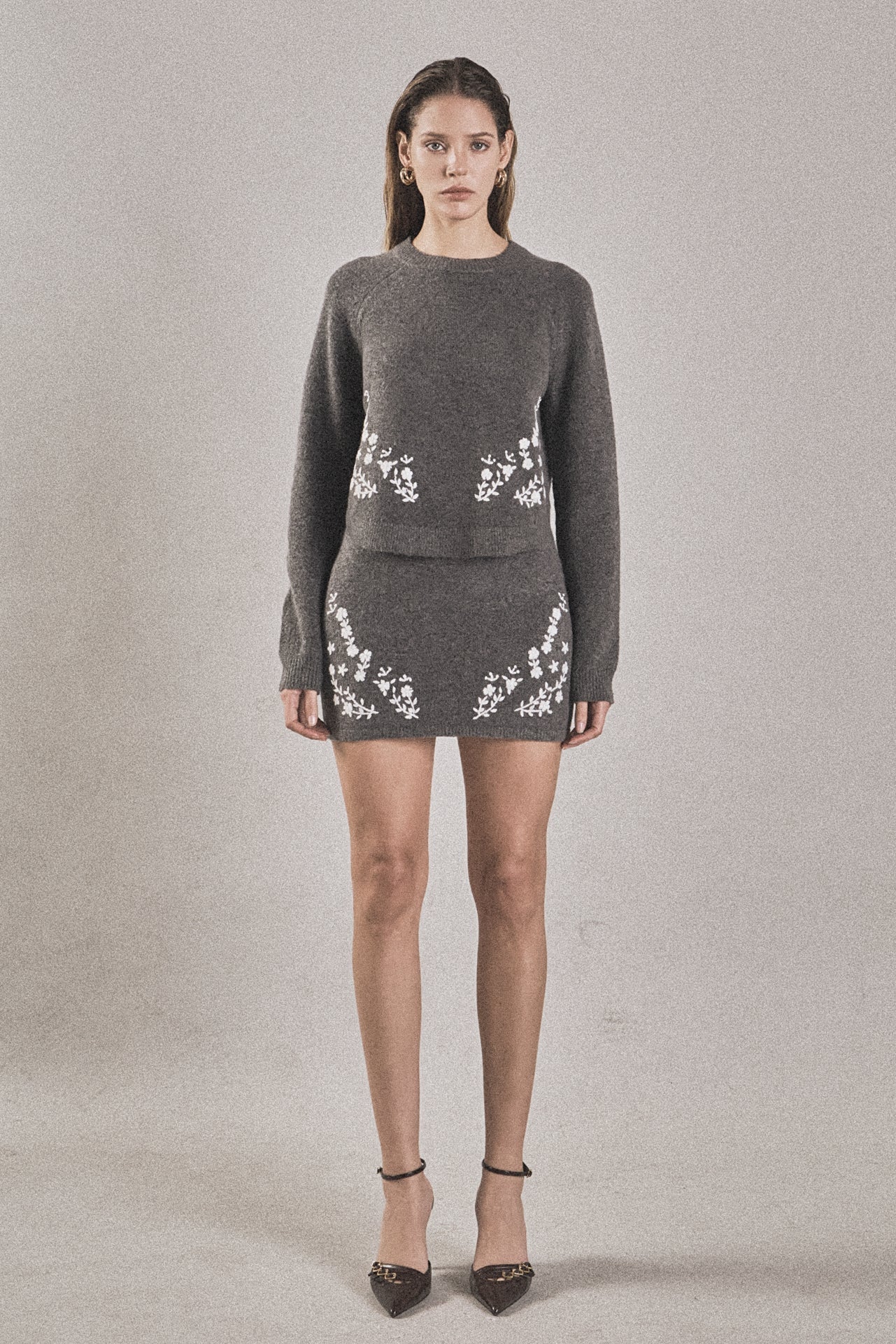ENDLESS ROSE - Floral Embroidered Sweater - SWEATERS & KNITS available at Objectrare