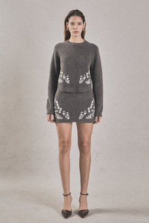 ENDLESS ROSE - Floral Embroidered Sweater - SWEATERS & KNITS available at Objectrare