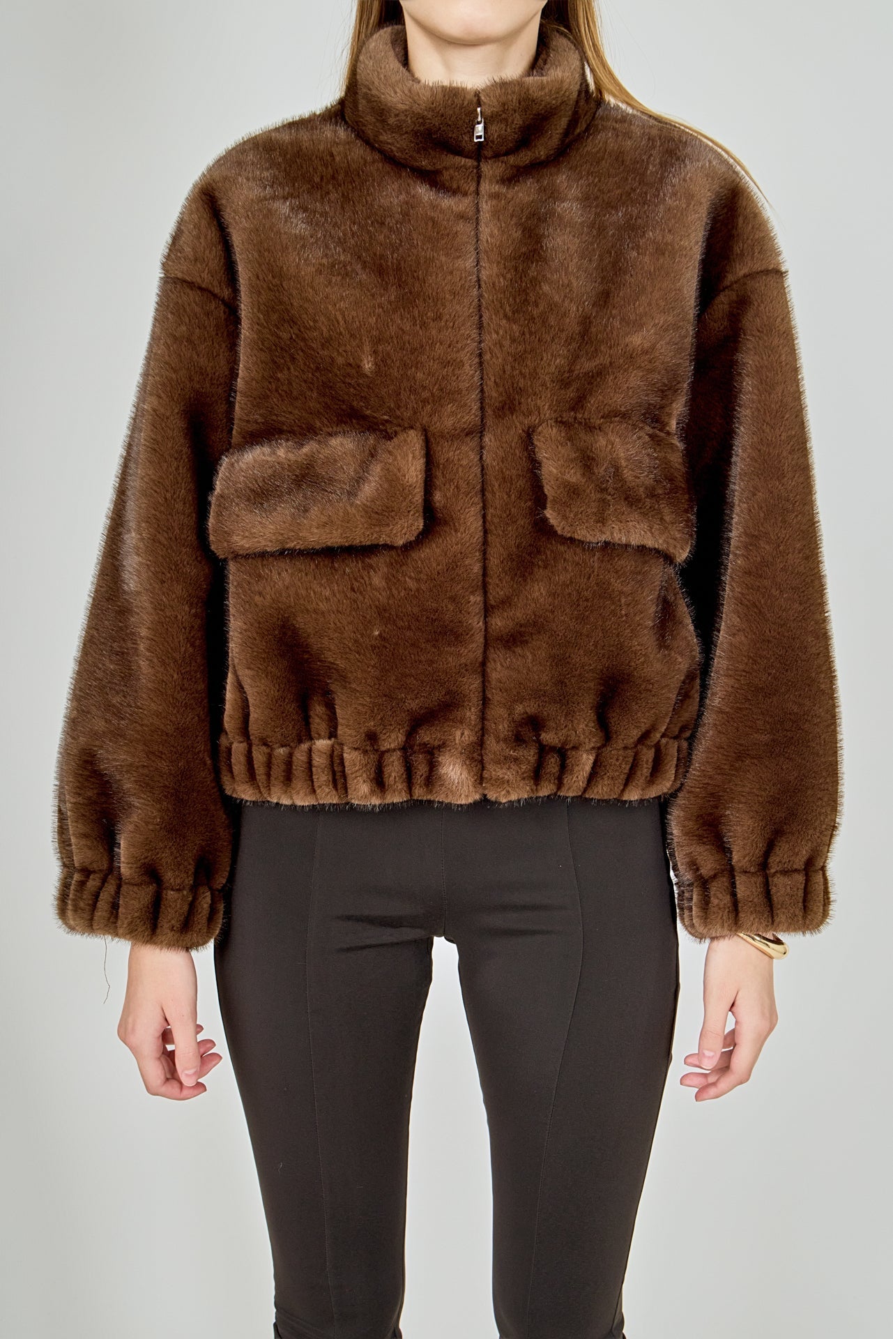 ENDLESS ROSE - Fur Bomber Jacket - JACKETS available at Objectrare