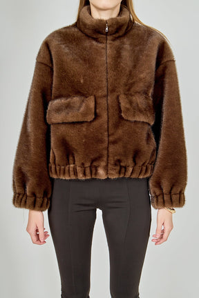 ENDLESS ROSE - Fur Bomber Jacket - JACKETS available at Objectrare