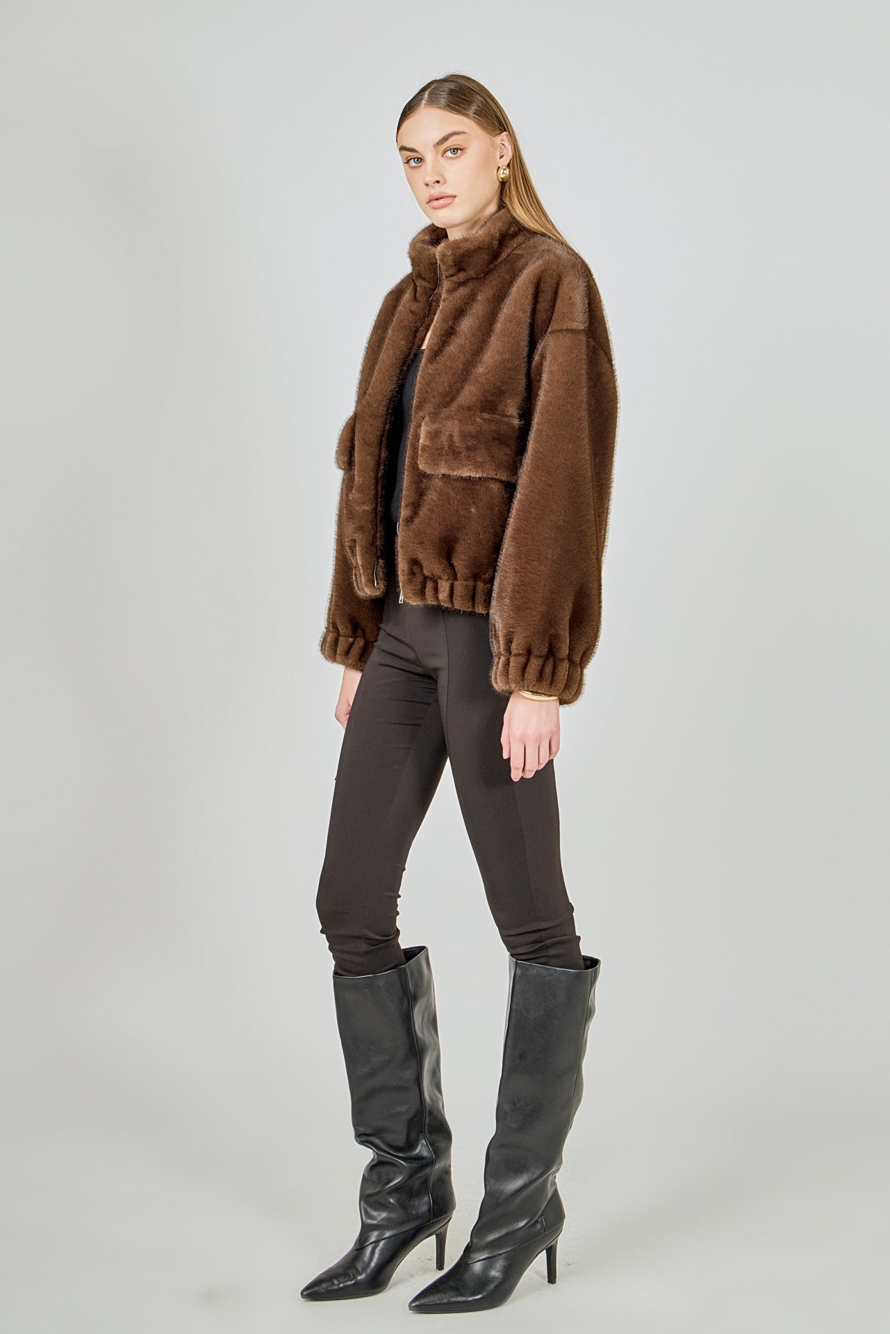 ENDLESS ROSE - Fur Bomber Jacket - JACKETS available at Objectrare