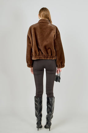 ENDLESS ROSE - Fur Bomber Jacket - JACKETS available at Objectrare