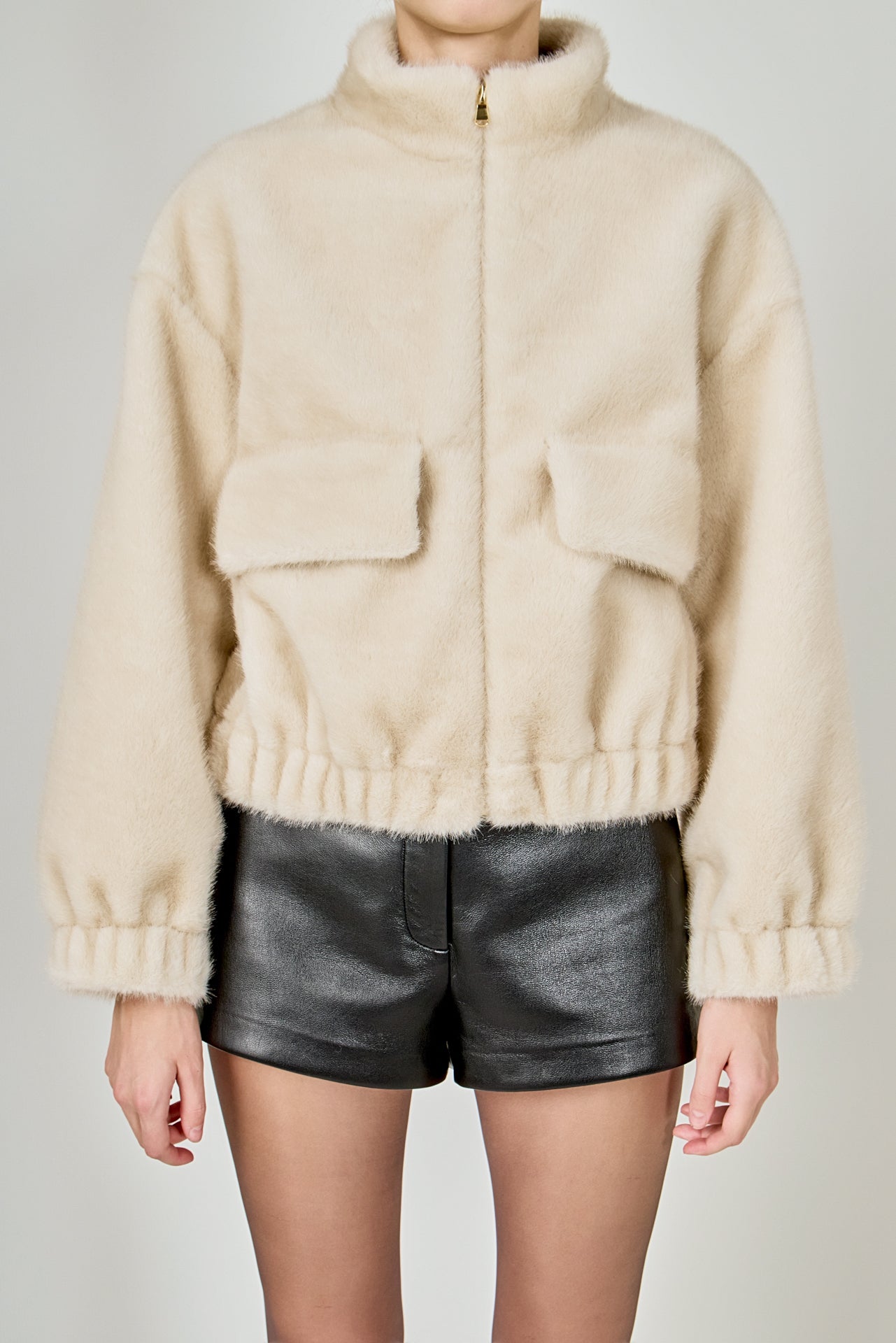 ENDLESS ROSE - Fur Bomber Jacket - JACKETS available at Objectrare