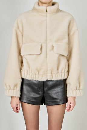 ENDLESS ROSE - Fur Bomber Jacket - JACKETS available at Objectrare