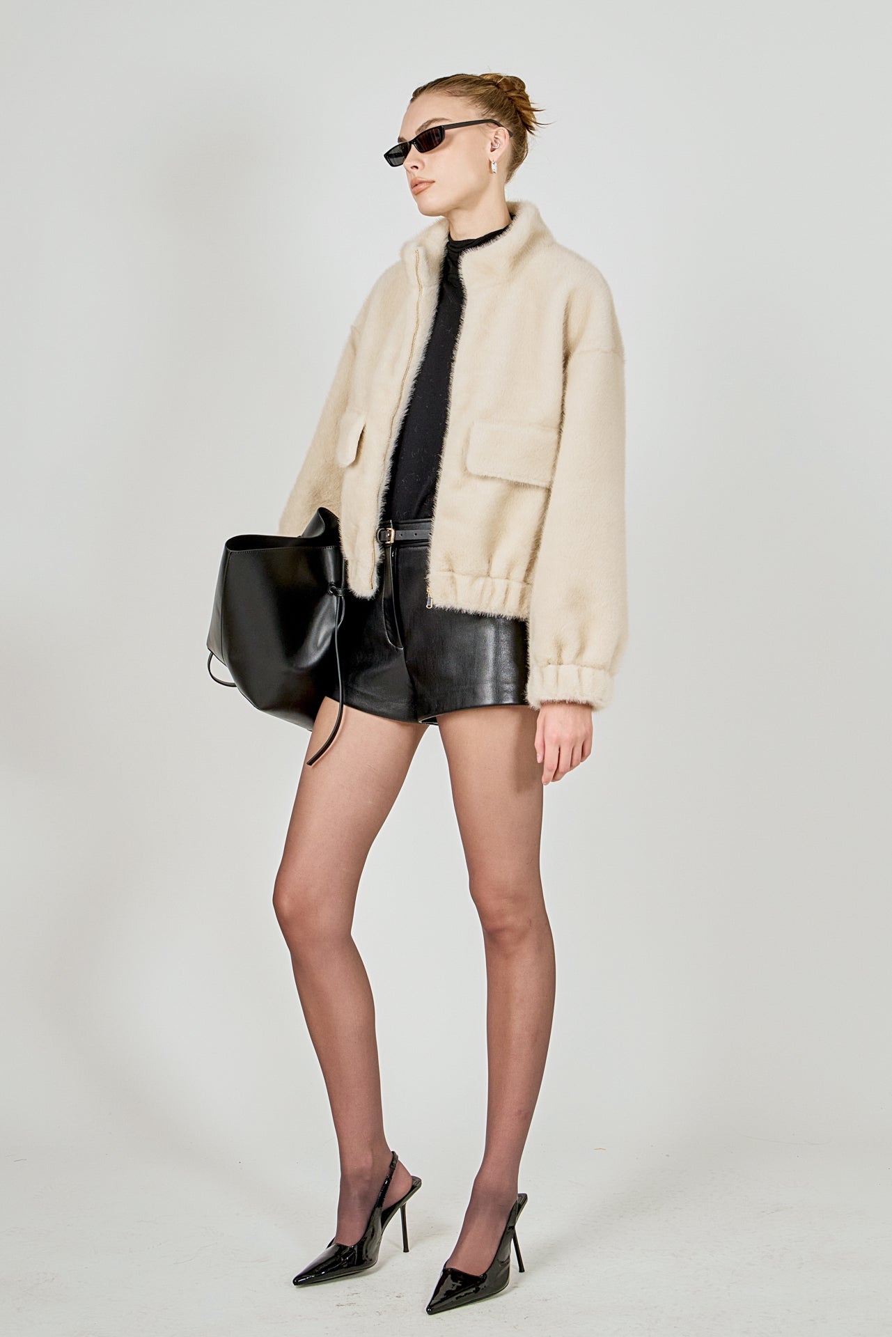 ENDLESS ROSE - Fur Bomber Jacket - JACKETS available at Objectrare