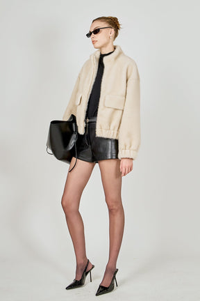 ENDLESS ROSE - Fur Bomber Jacket - JACKETS available at Objectrare