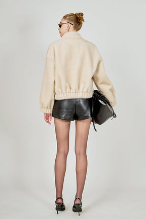 ENDLESS ROSE - Fur Bomber Jacket - JACKETS available at Objectrare