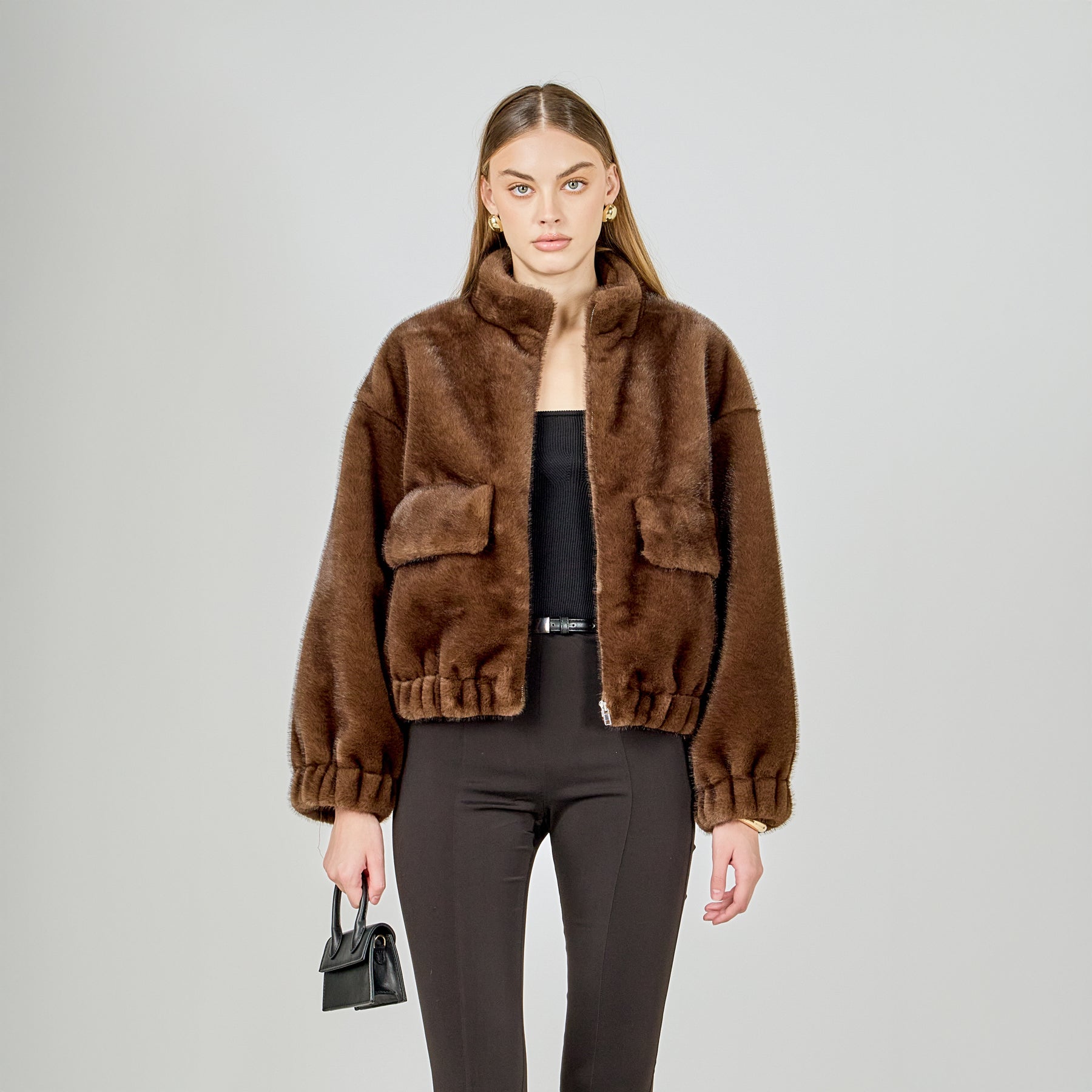 ENDLESS ROSE - Fur Bomber Jacket - JACKETS available at Objectrare