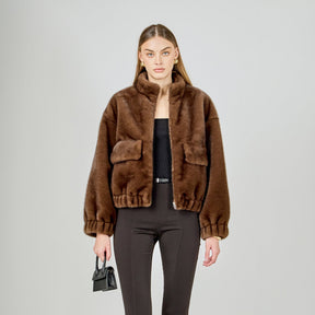 ENDLESS ROSE - Fur Bomber Jacket - JACKETS available at Objectrare