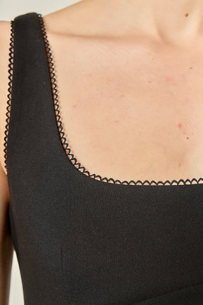 ENDLESS ROSE - Lace Trim Mini Dress - DRESSES available at Objectrare