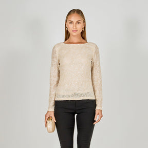 ENDLESS ROSE - Scoop Neck Sequin Top - TOPS available at Objectrare