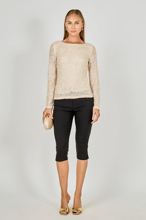 Scoop Neck Sequin Top