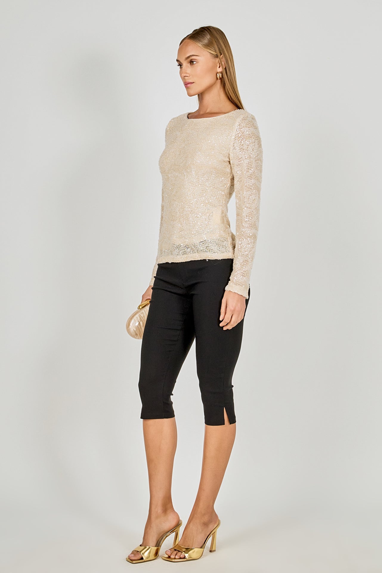 Scoop Neck Sequin Top