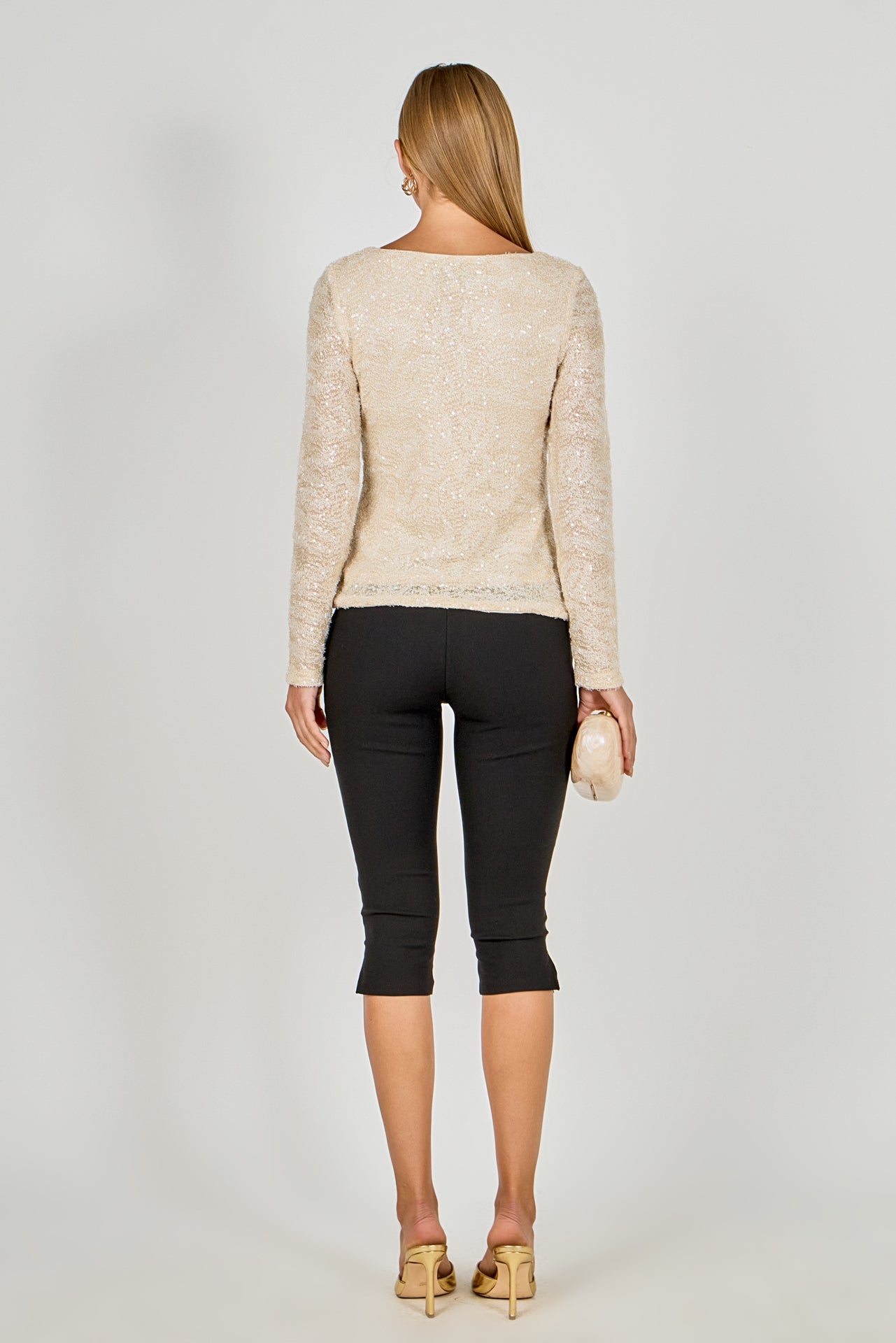 Scoop Neck Sequin Top